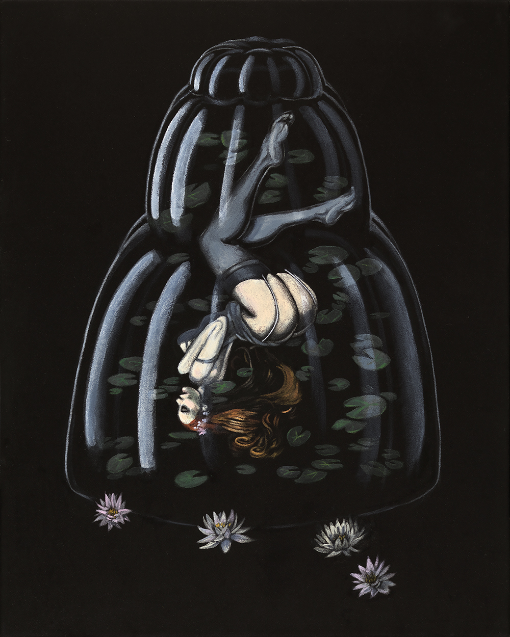 black ophelia jello velvet painting